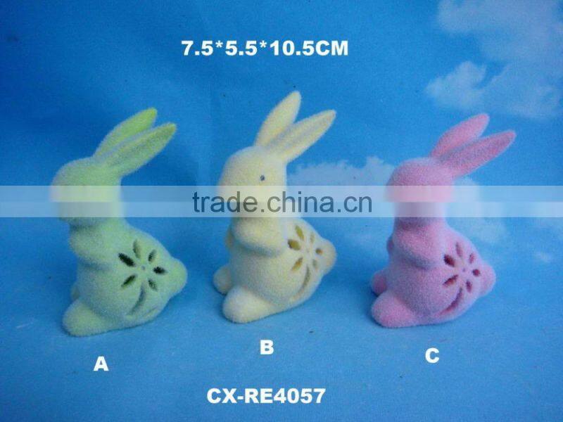 since 1989 factory wooden napkin ring table decoration restaurant high quality easter ceramic rabbit napkin ring