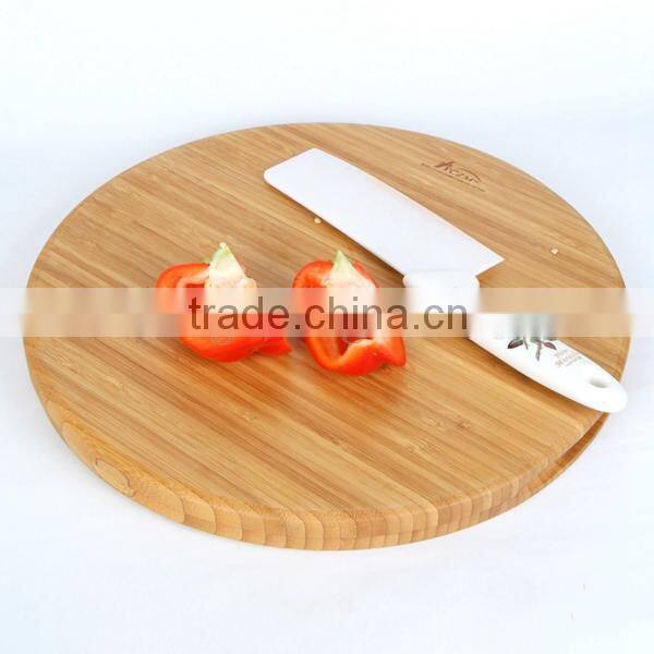 Bamboo wood pizza plate with handle