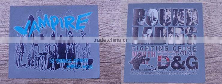 Cotton logo printed pantyhose label in guangzhou johor bahru cutting machine