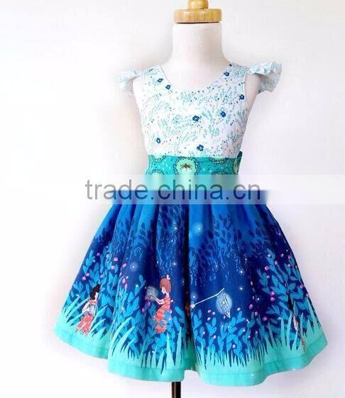 Wholesale Children Boutique Clothing Girls Cotton Frock Designs Child Cotton Dresses