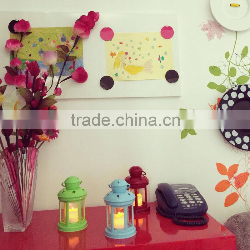 2015 Promotion BS10 decorative Star Pantern Colorful ABS+ Glass hurricane lamp for candle holder