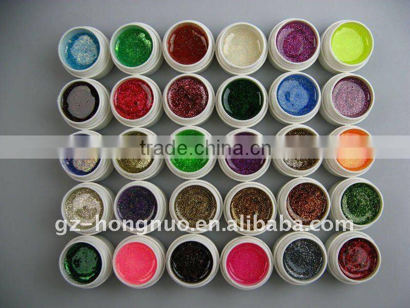 30 Color Glitter Nail Art UV Gel Set-HN725