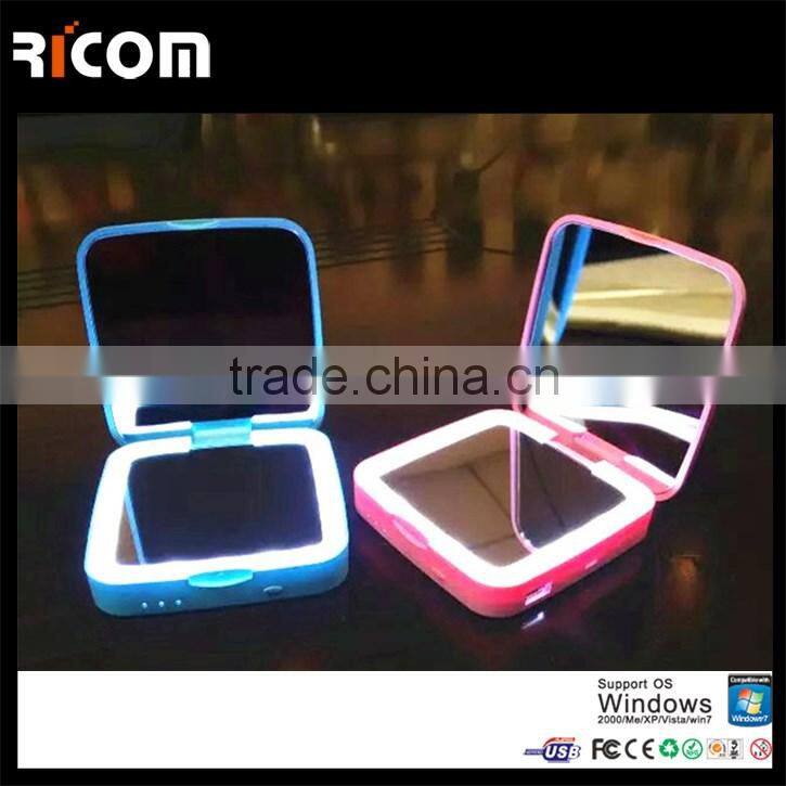 mirror power bank lady make up 3000mah mobile power bank