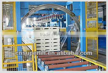 Continuous 50mm PU foam sandwich panel machine used in prefab houses