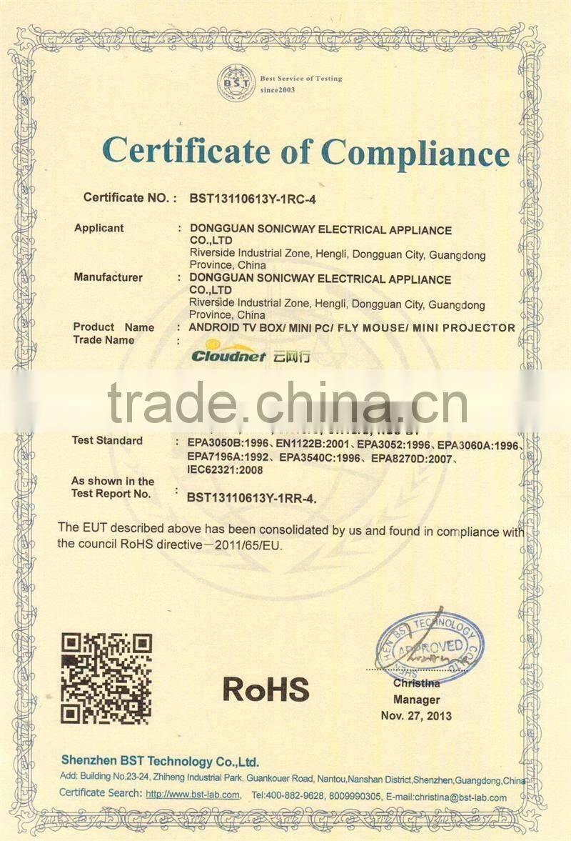 2016 HOT SELLING Amlogic S905 Quad-core 64 bit KODI Andriod TV Box