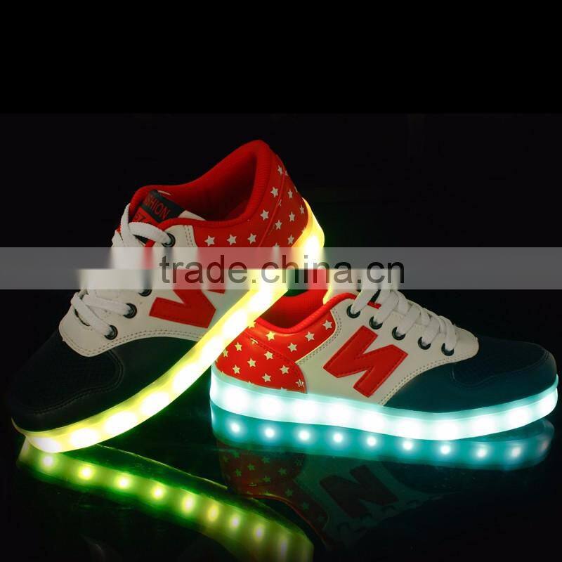 Wholesale USB charger changeable colors light up running sports casual shoes for adults JK-012