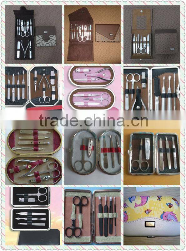 MRT-040 9pcs PU bag with carbon steel german manicure sets