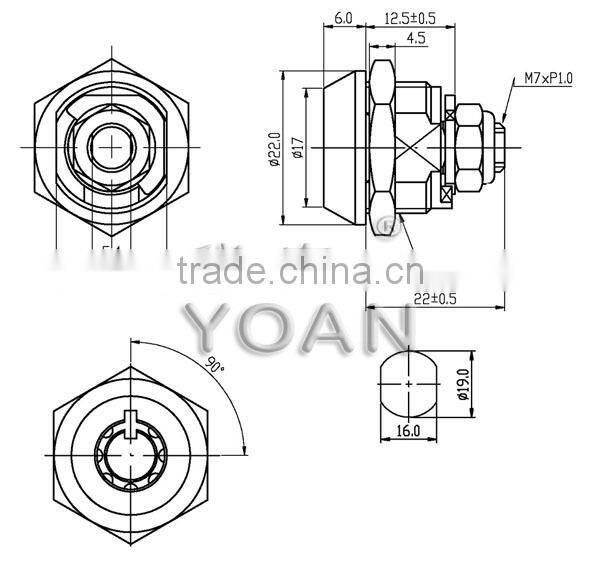 The cam lock master key small door lock