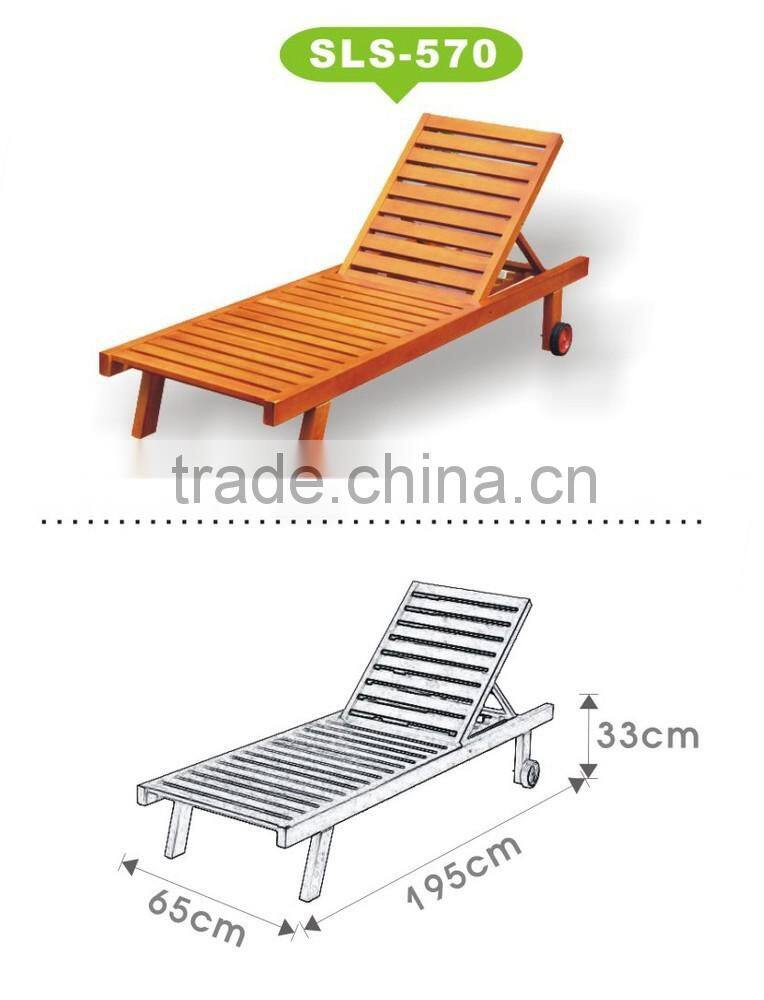 ash wood swimming pool outdoor garden lounge chair sls-570
