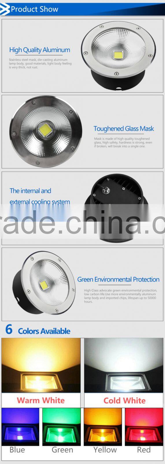High Class Good Quality Square Garden Park Villas Waterproof IP67 Integrated 10W LED Underground Flood Light