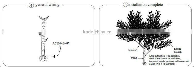 Festive LED artificial apple tree light with best effect