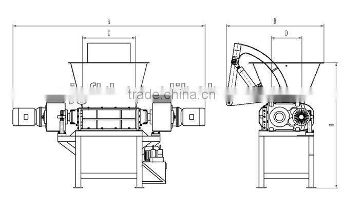 Waste wood crusher machine /Plastic shredder