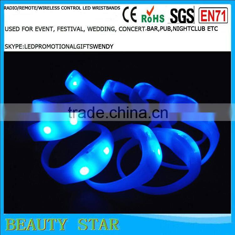 Hot selling led bracelet logo,customized led bracelet logo,radio/remote/wireless led bracelet logo for party,festival