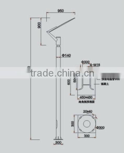 G-YG088 E27 decorative garden light pole, garden led light, led street light