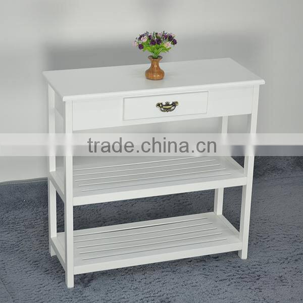 White Modern Home Furniture Wood 1 Drawer 2 Shelves Shoe Rack