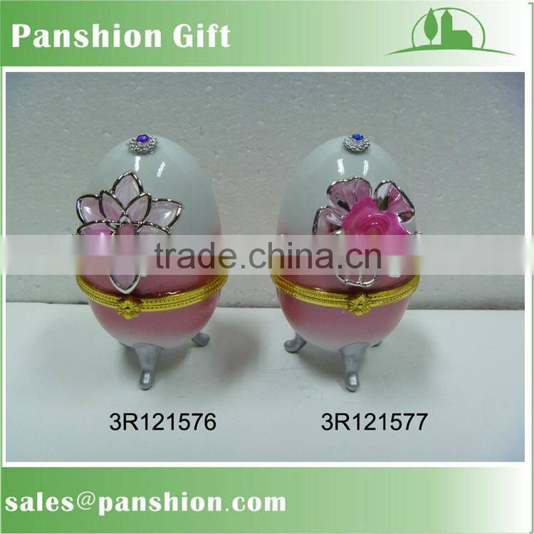 Handmade ceramic egg shape jewellery box