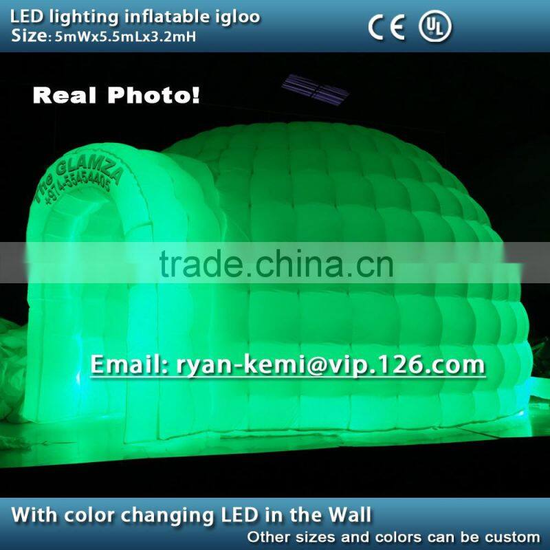 inflatable dome tent with LED inflatable igloo tent with LED inflatable party tent with LED