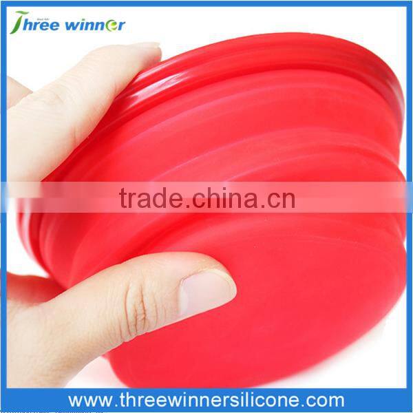 blue round shape silicone pet bowl non-stick pet bowl