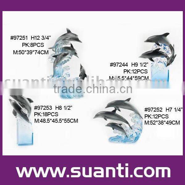 Lovely ocean custom resin dolphin statues