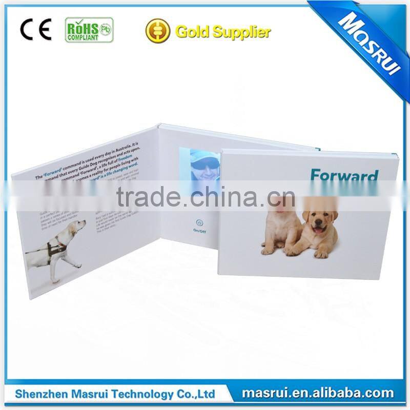 Fashion Hard Cover Design 4.3'' Invitation LCD Video Greeting Card