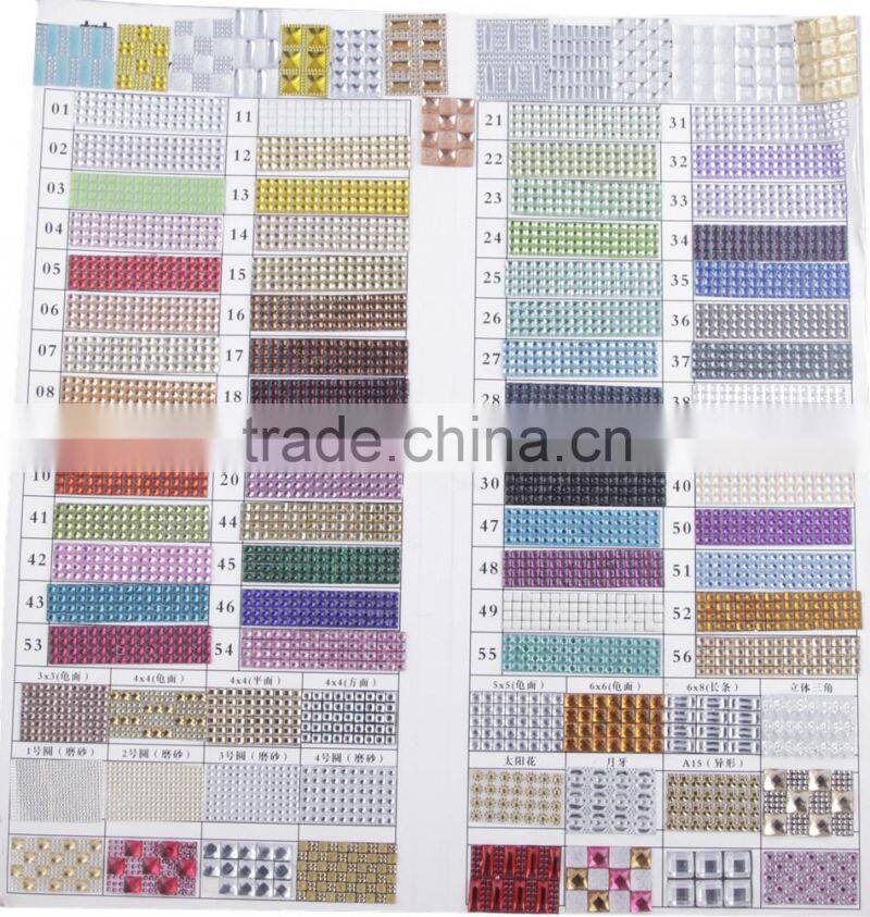 4mm RHINESTONE DIAMANTE DIAMOND BLING ADHESIVE STICKER SHEET Self-Adhesive