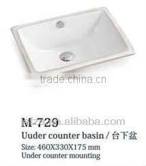 729 Hot selling Ceramic under counter basin
