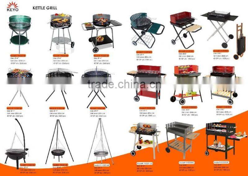 sling chain BBQ grill with adjustable cooking height, pulley tripod grill