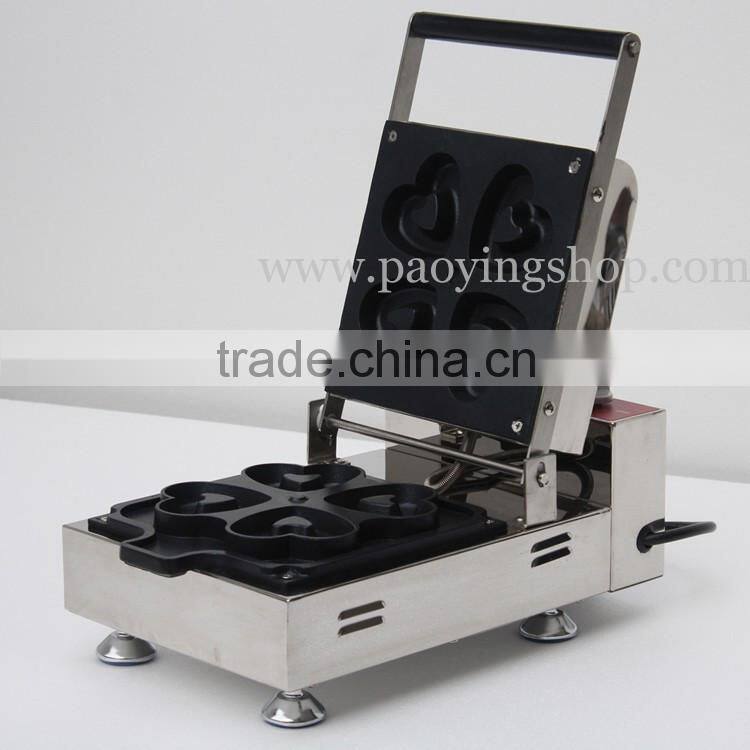 4pcs Commercial Use Non-stick 110v 220v Electric Love Heart Doughnut Baker