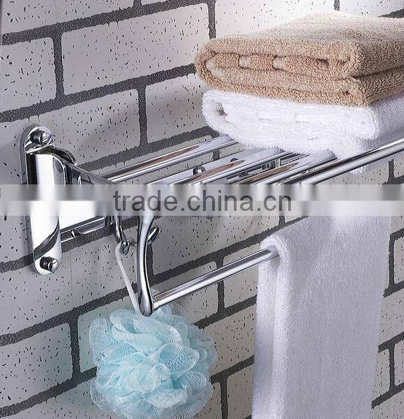 bathroom shelf with towel bar