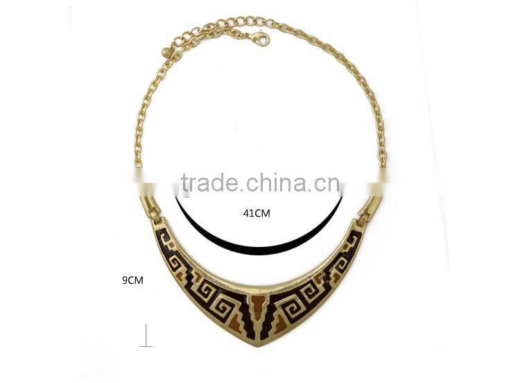 Latest design restoring ancient brief paragraph clavicle necklace with golden and sliver color
