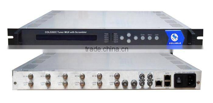 TS Multiplexer Scrambler, two separate Gigabit IP outputs 6 tuner+2 ASI input or 8 ASI input 4 CA