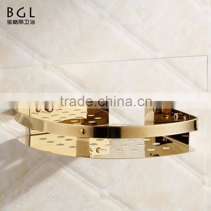 Shinning Style Bathroom accessories Stainless Steel 304 Corner basket for bathroom storage