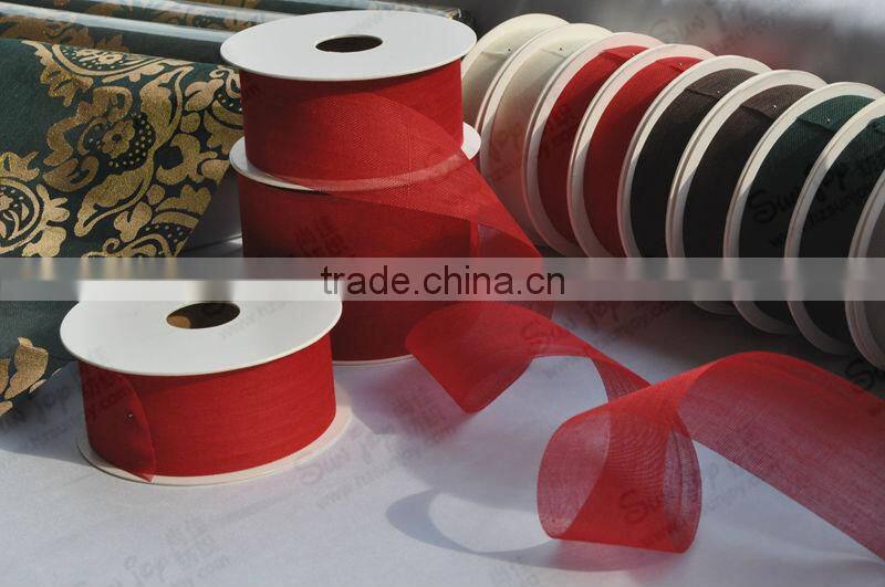 25 mm cotton polyester Voile color ribbon