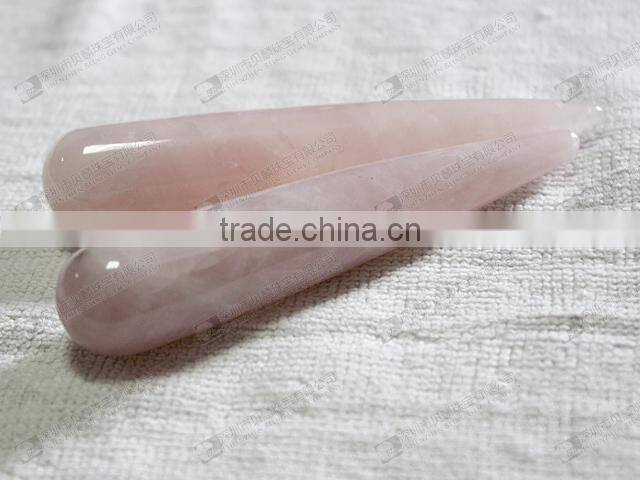 Wholesale facial massage stick,gemstone rose quartz massager sticks