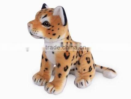 factory wholesale realistic side-lying brown leopard plush toys stuffed plush jungle animal toy super soft plush brown leopard
