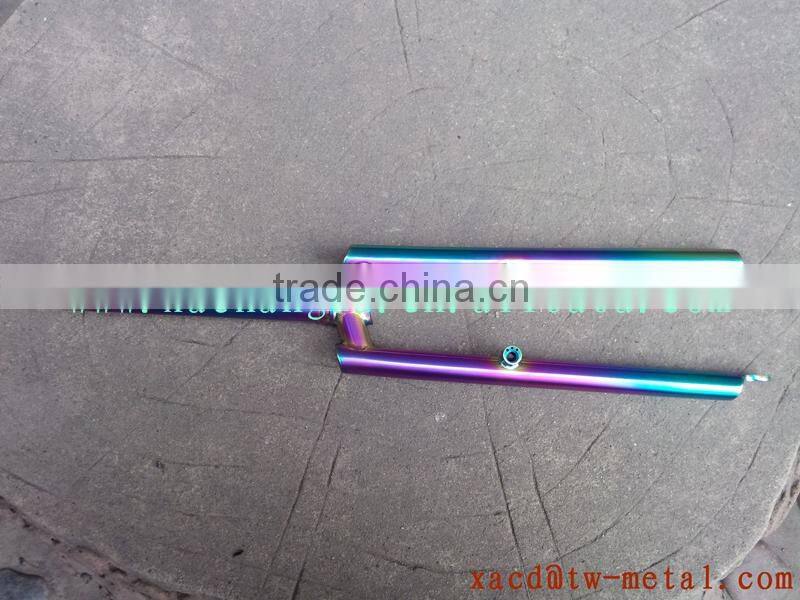 titanium MTB bike front fork with rainbow color mountain bike front fork titanium rainbow color mtb front fork