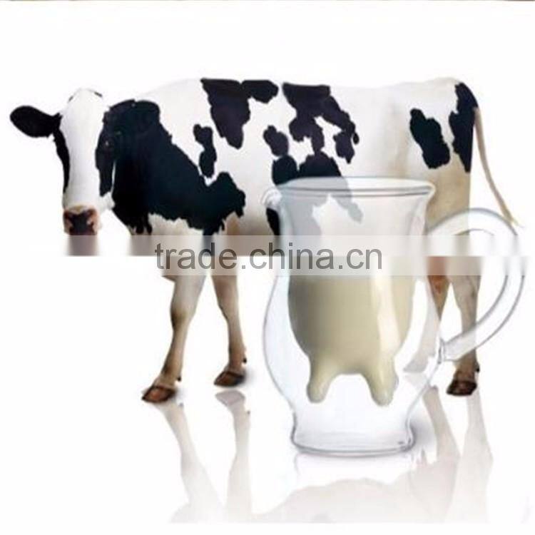 Handcraft Borosilicate Creative Cute Transparent Heat-resisting Double-layer Cow Milk Glass Cup 250ML