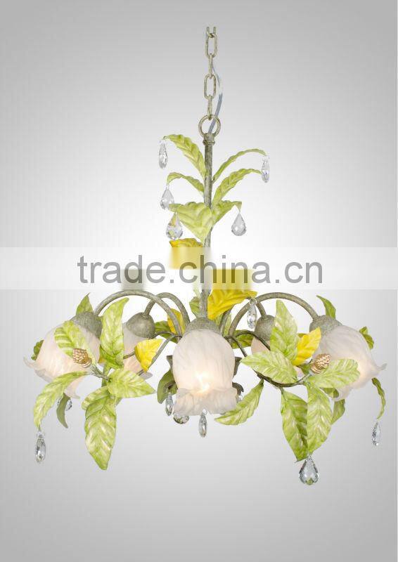 Home furnishing decoration hand painted iron luminaires for bedrooms