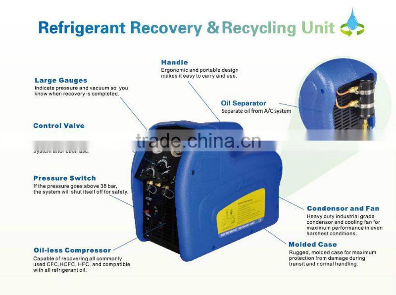 Hot sale portable dual cylinder refrigerant recovery machine with oil separator RECO520S