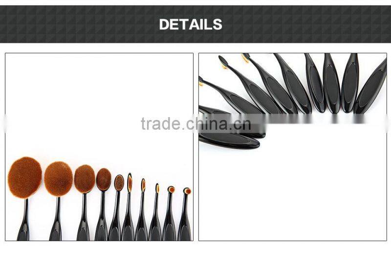 10Pc/Set Beauty Tools Toothbrush Shaped Foundation Eyebrow Eyeliner Lip Facial Makeup Oval Brushes