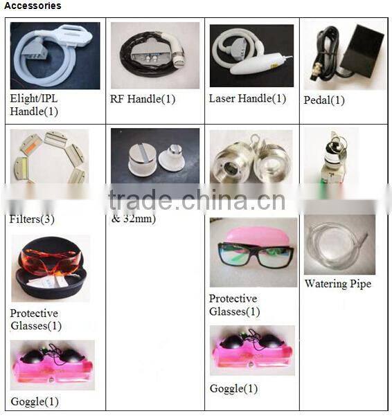 Q switch ND YAG + RF +E- light multipurpose Machine and ISO13485