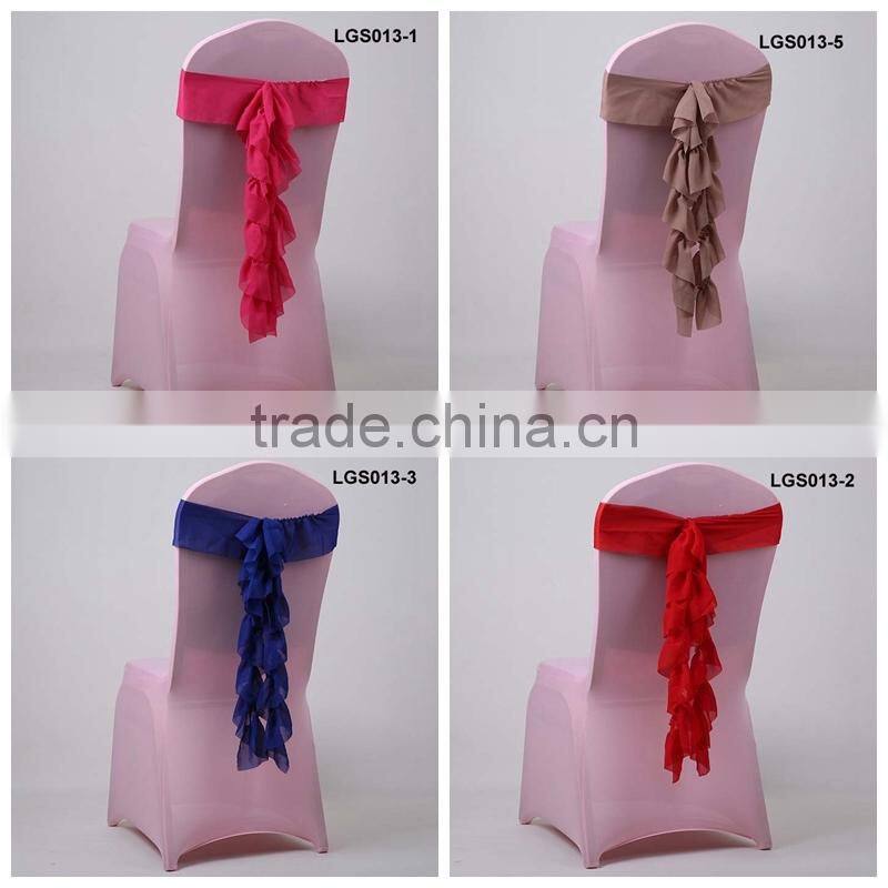 custom fancy fuschia chiffon chair sash for weddings