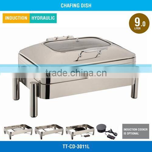 Buffet Food Warmer - 9 L, Glass Cover, Hydraulic Hinge, TT-CD-3011L