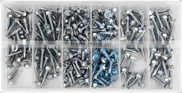 TC 200pc BV Certification Hardware Hex Head Self Drilling Screw Assortment