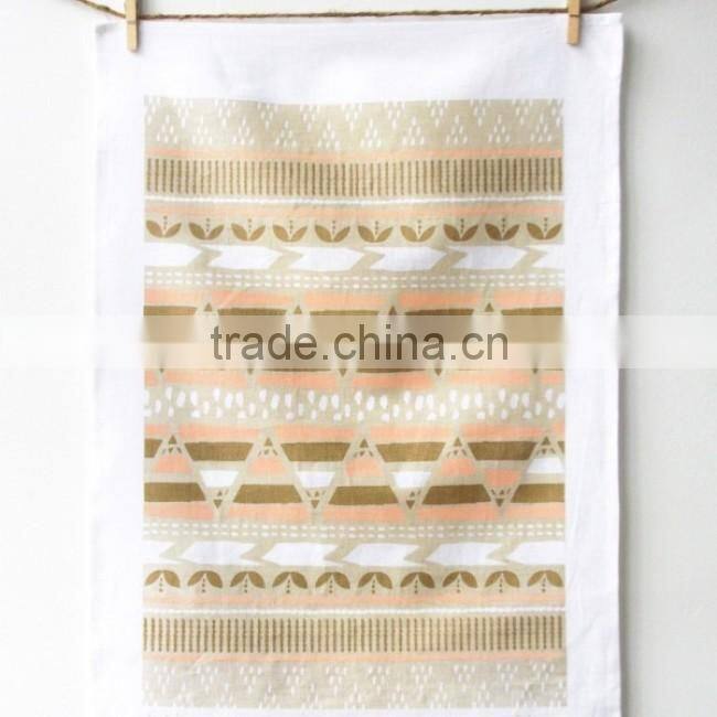 custom tea towel printing with factory price