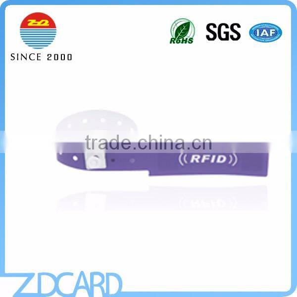 13.56 MHz M1k RFID PVC Paper Wristband For Events