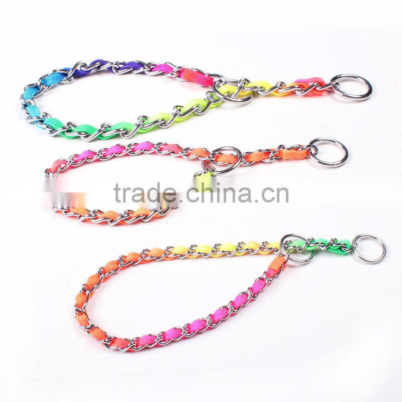 2015 top sale colorful glowing dog collars with leashes