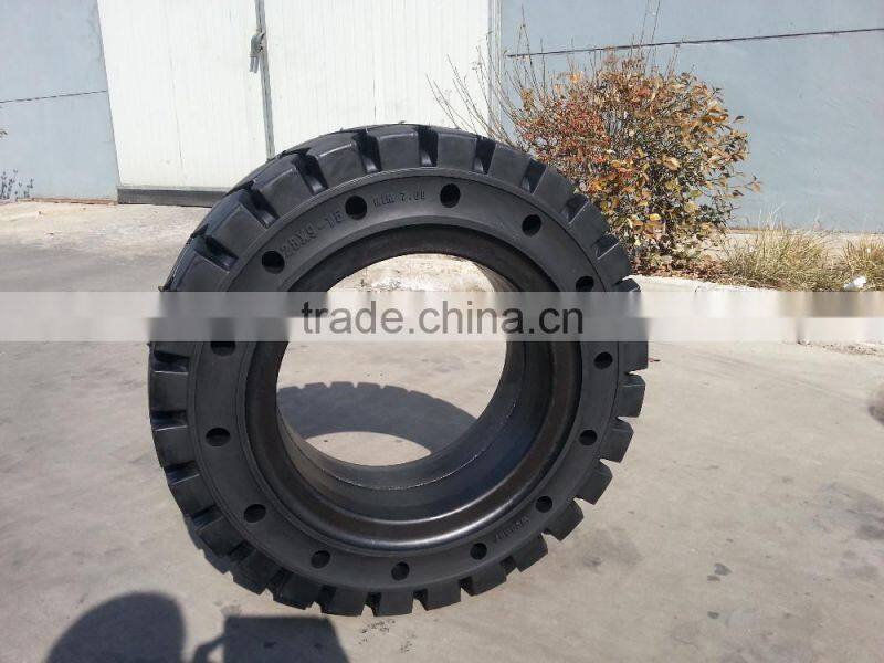 Toyota forklift 7.50-16 21x8-9 pneumatic shaped Solid cushion tires with holes