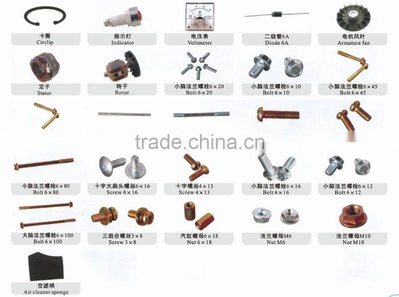 spare parts 650w et950 et650 small portable gasoline generator