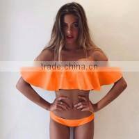 2016 new arrival custom design retro high waist girl bikinis